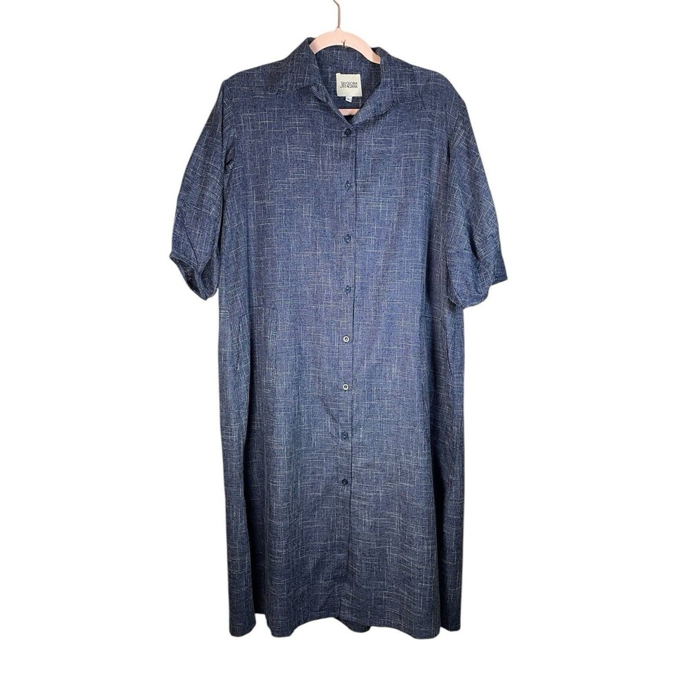 Jii Gloria Agatha Loose Fitting‎ Shirt Dress Women's Size L Indonesia